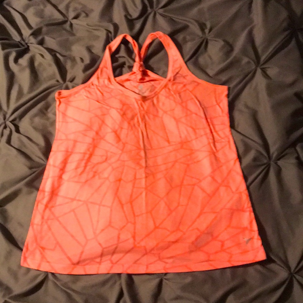 Orange lined tank